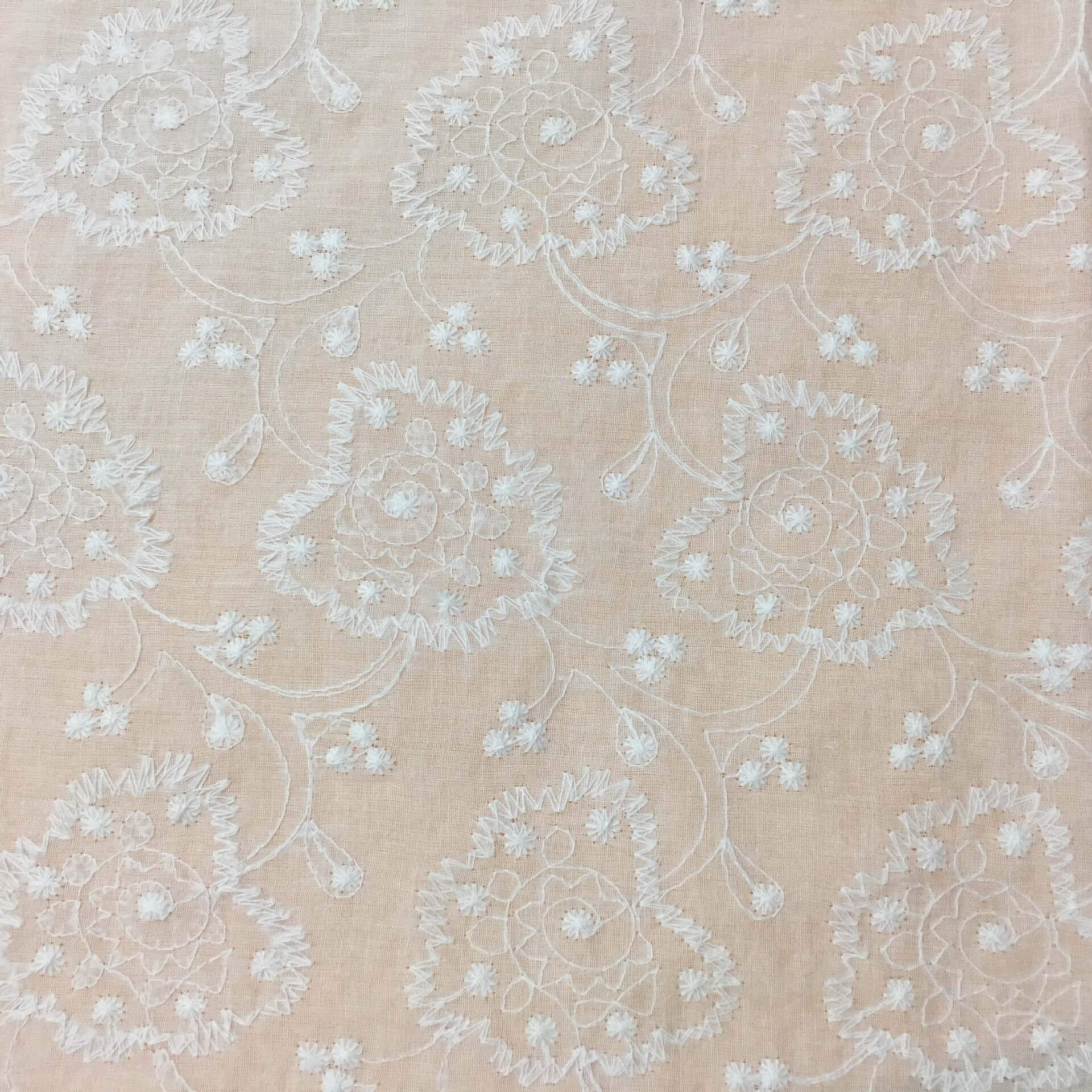 Embroidered Fabric Heart White Polyester for Women's Wear Wholesale Su 4